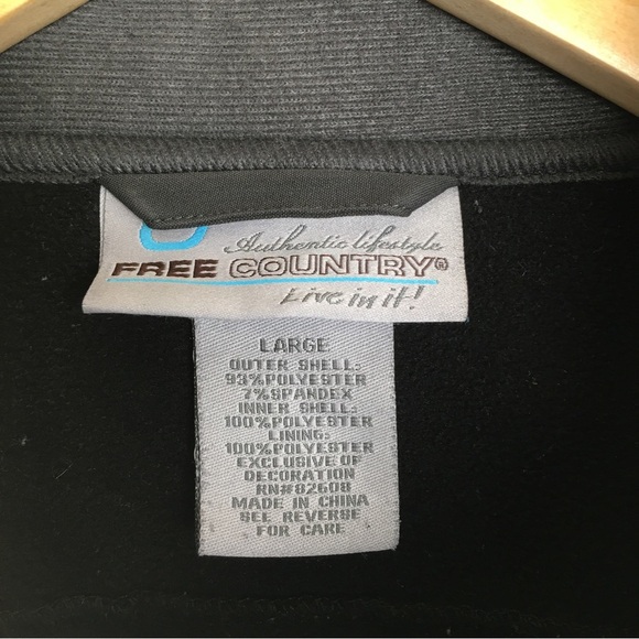 Free Country Men’s Soft Shell Jacket Black Water & Wind Resistant Jacket/Coat - Picture 6 of 11